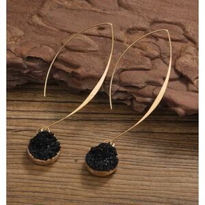 Druzy Fishhook Earrings